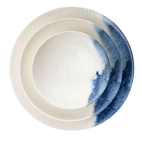 Kombiservice, Blau, Weiß, Keramik, 24-teilig, lebensmittelecht, Essen & Trinken, Geschirr, Geschirr-Sets, Kombiservice